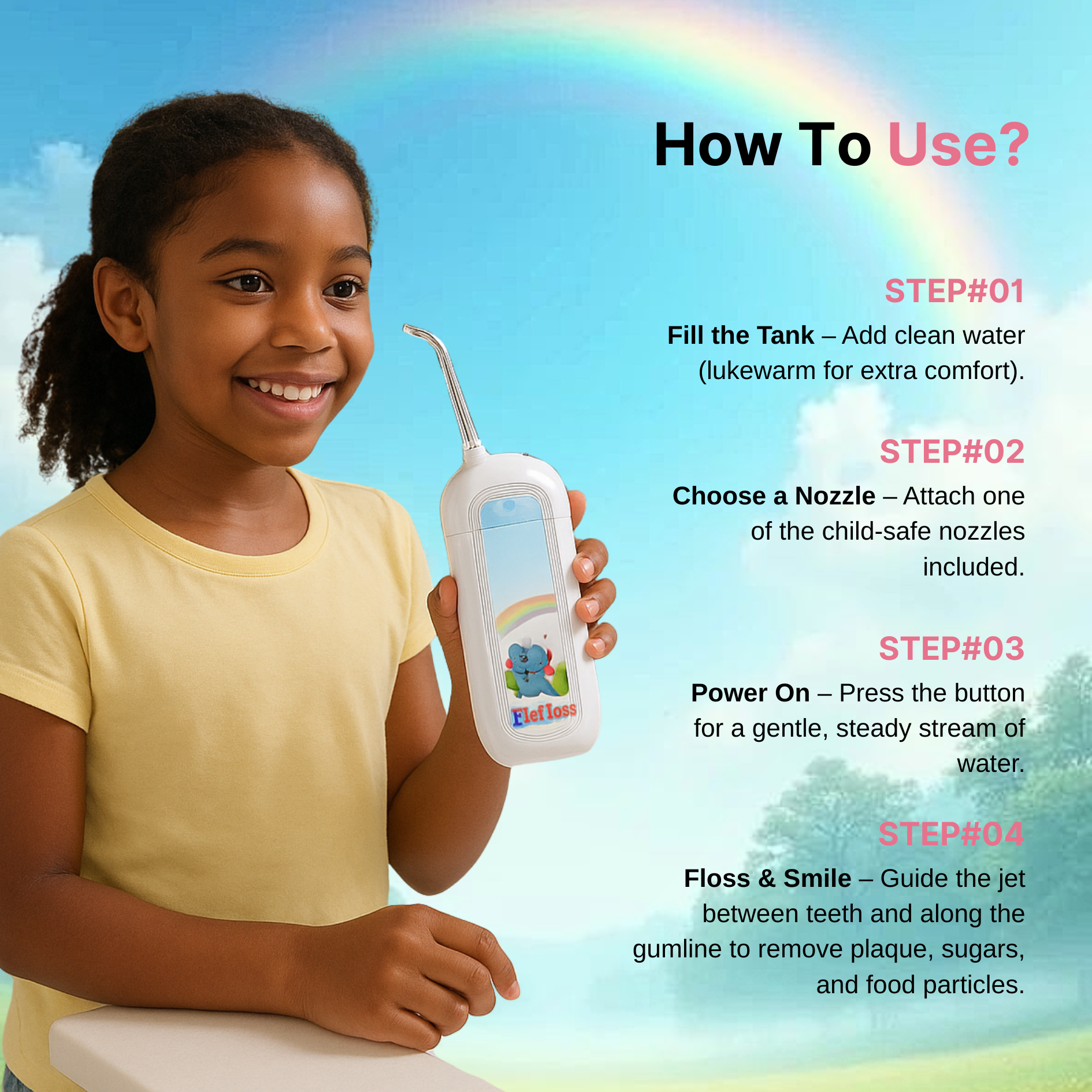 Elefloss – Kids Water Flosser